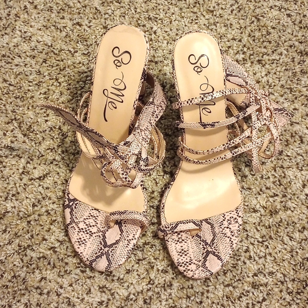 Snakeskin Nude Heel